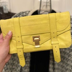 Proenza Schouler PS1 Leather Pochette Clutch in Chartreuse Auth